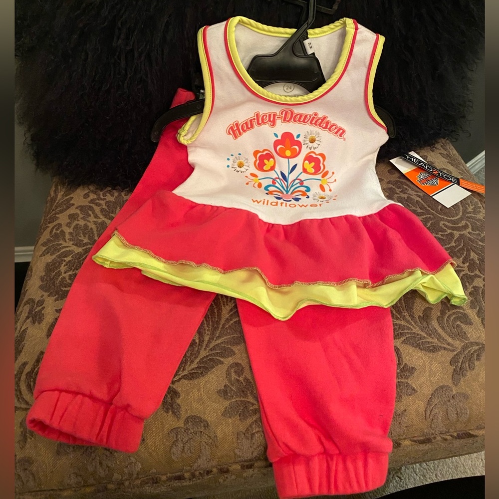 Harley Davidson Floral, Graphic, Two-Piece Set (24 months)